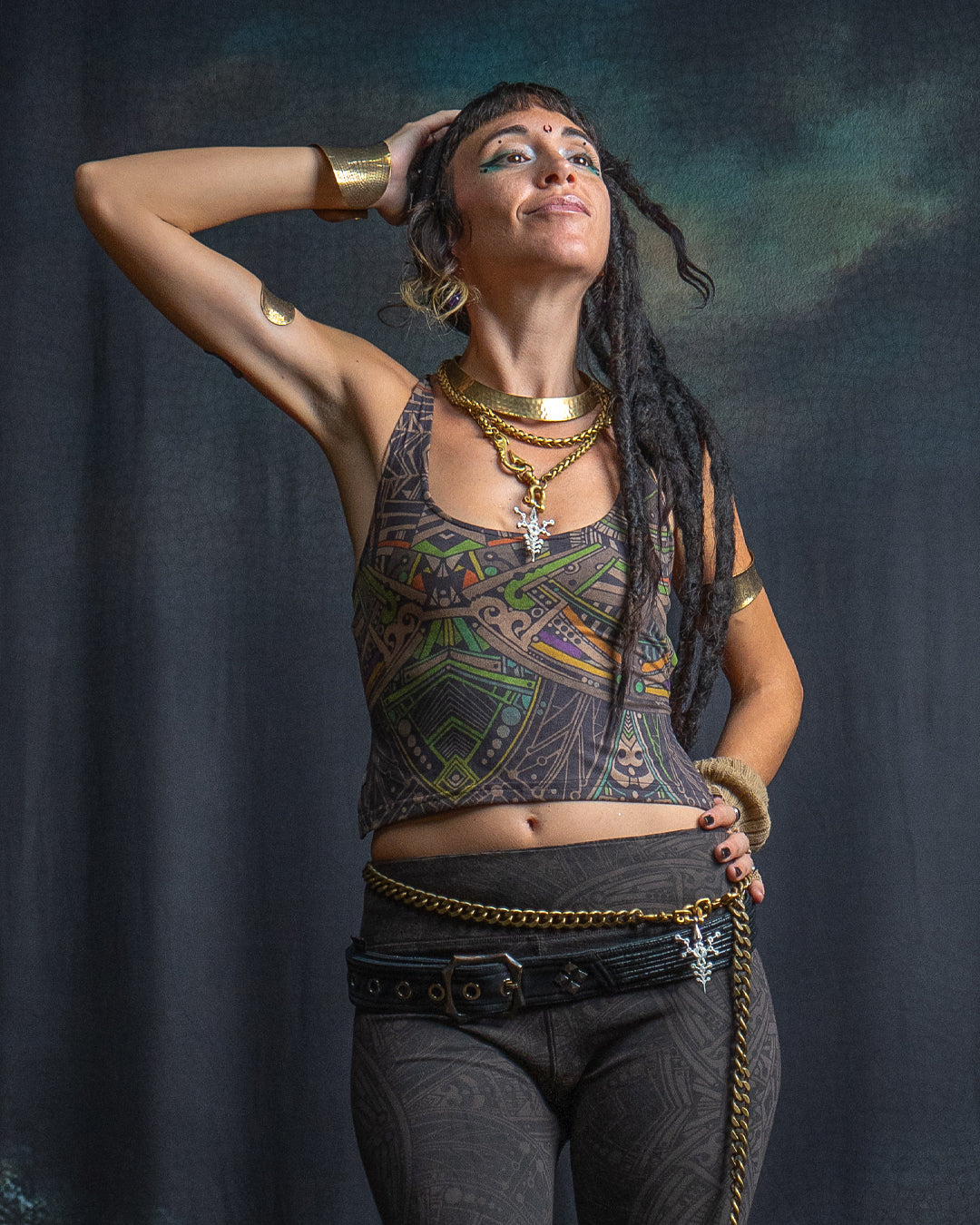 Woman Crop Top Open Back / Fake Leather - POPPYFIELDS